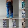 Men's Casual Loose And Comfortable Casual Pants Cotton Linen Printed Drawstring Trousers