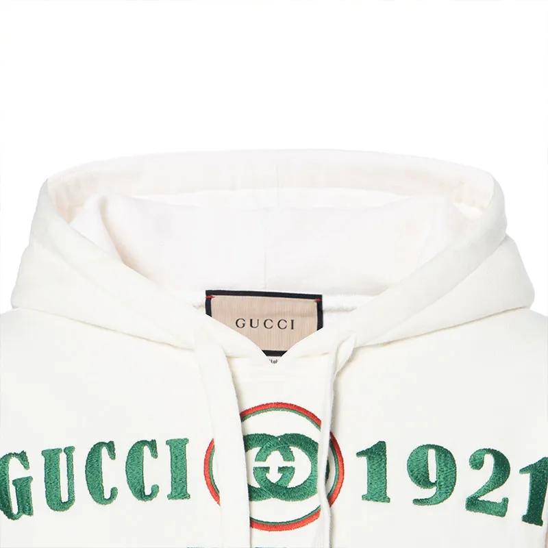 GUCCI Sweatshirts Women's White Hooded Non Detachable Moderate (Unisex) Sweatshirts 688196 XJD60 9128
