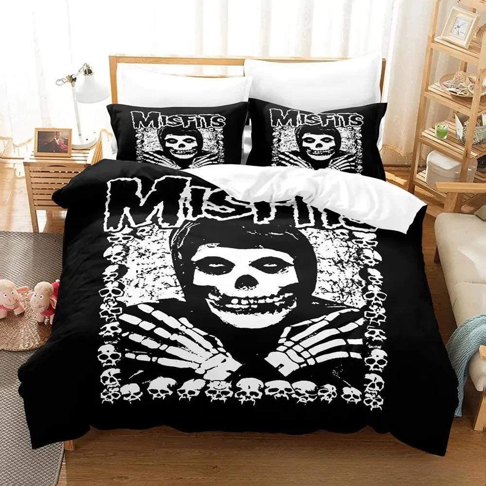 3D Print The Misfits Glenn Danzig Bedding Set Boys Girls Twin Queen King Size Duvet Cover Pillowcase Bed Boys Adult