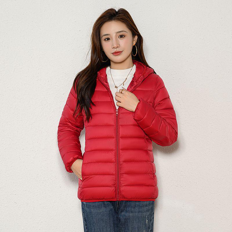 Women's Slim Fit Light Down Short Cotton Coat - Winter Korean Style, Large Size Available