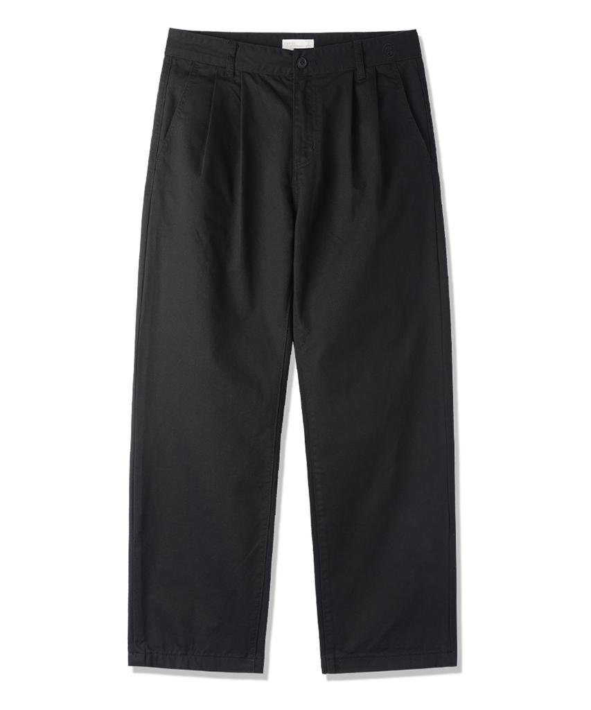 BAKKEN Double-Pleat Regular Tapered Cotton Chino Pants Bk8919_Black