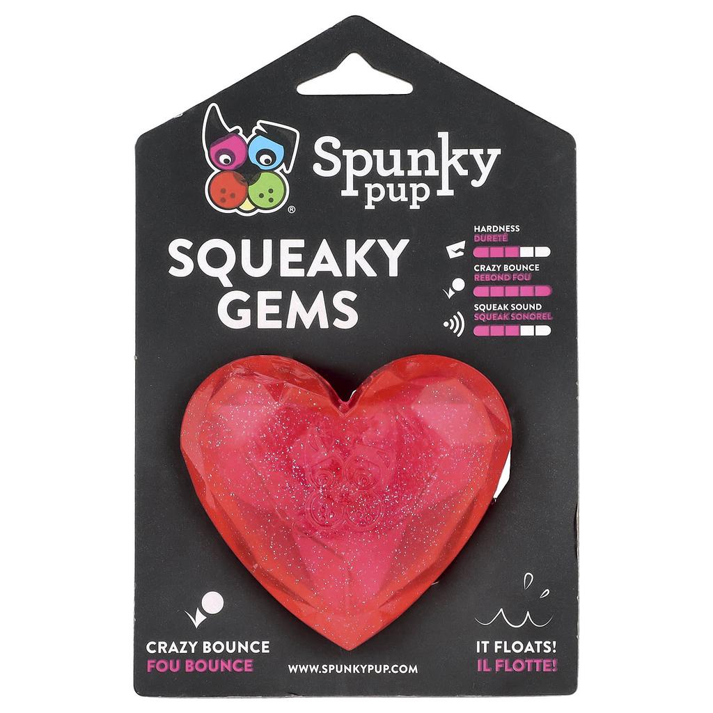 Spunky Pup Squeaky Gem, Heart, 1