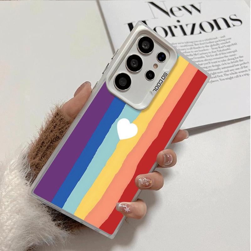 Rainbow Gradient Love Desgin Soft Phone Case for Samsung Galaxy S24 S25 FE S26 Edge S23 Ultra S22 Plus S21 + Shockproof Cover Ba