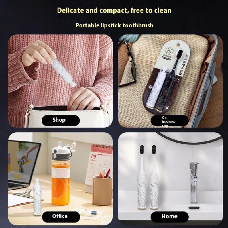 1/2 Pcs Toothbrush Soft Bristled Toothbrush Lipstick Detachable Handle For Men And Women Travel Size Dental Care Tool