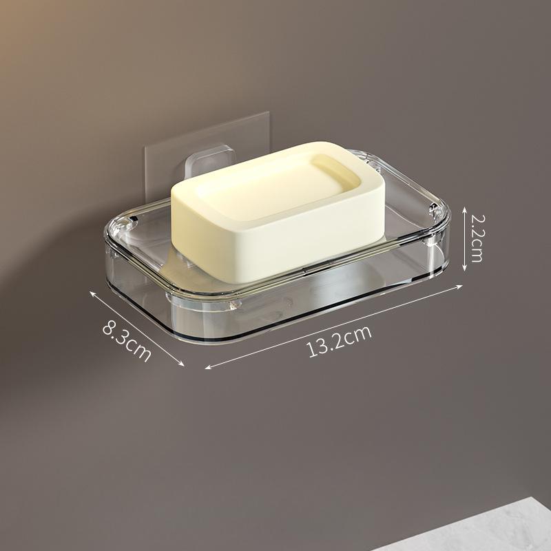 Soap Box Suction Cup Wall-mounted Perforation-free Drain Toilet Drain Soap Box Shelf Household Bathroom