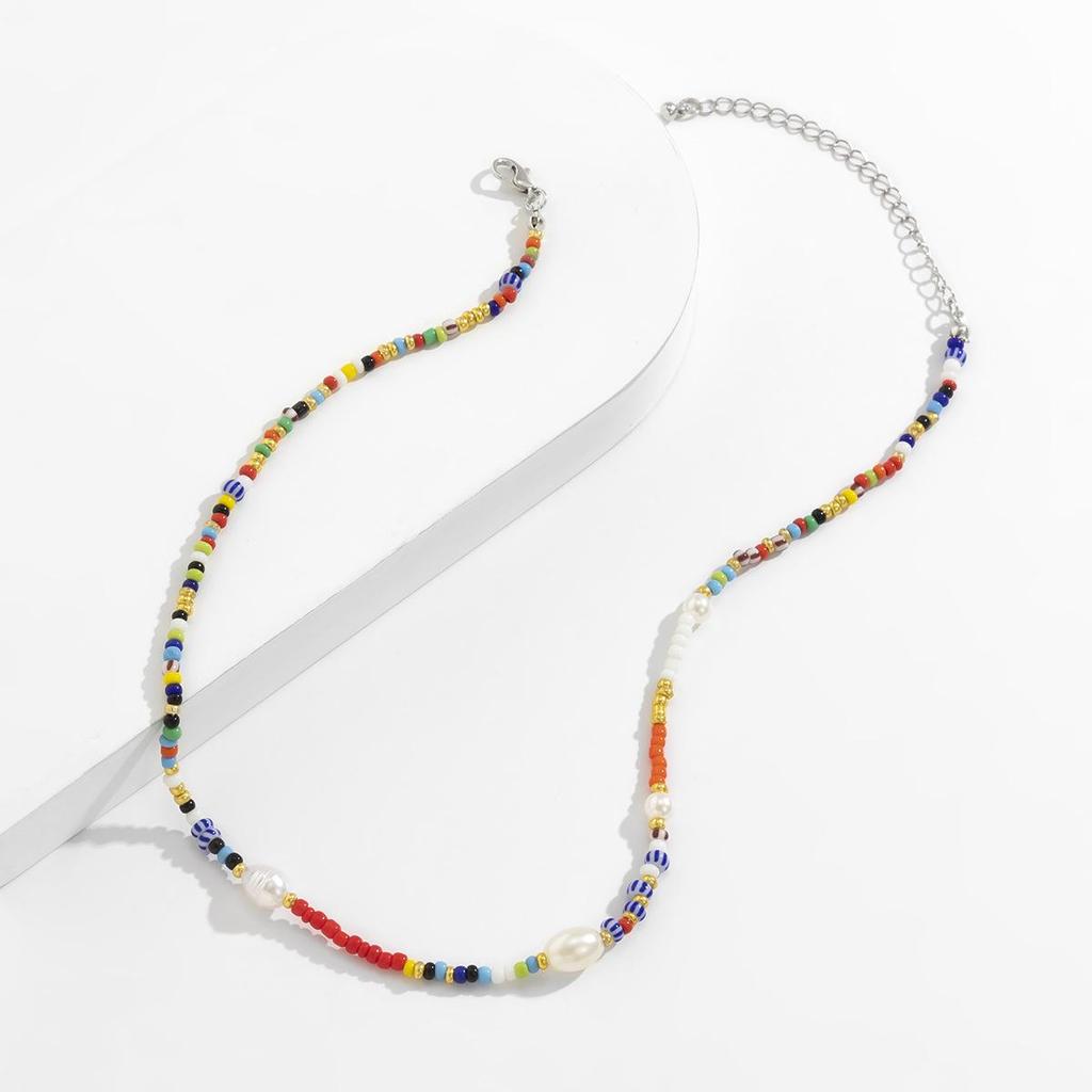 Ожерелье на ключицу в виде пчелы с разноцветными бусинами и жемчугом — ретро, универсальное, европейский стиль для женщин