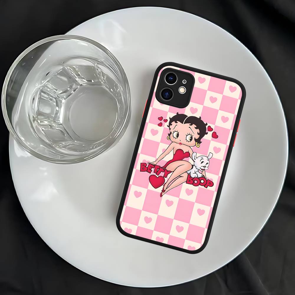 Чехол для телефона B-Bettys Boops для iPhone 16 15 14 Plus 15 13 12 11 Pro Max X XS MAX Матовый чехол