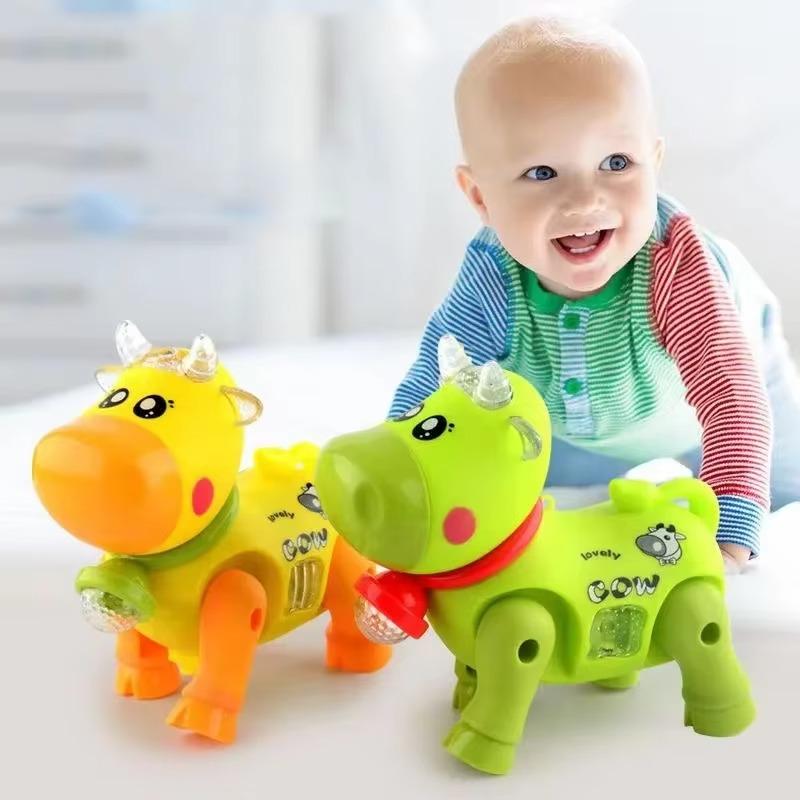 Игрушки для обучения лазанию для малышей 1 шт. Электрический поводок Милые игрушки в виде коровы для обучения лазанию для детей и родителей
