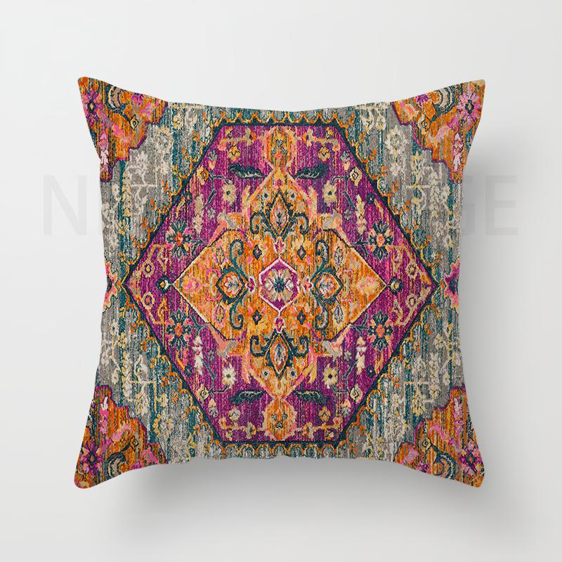 Red Moroccan Ethnic Short Plush Pillowcase Living Room Bedroom Sofa Cushion Cover Home Decor 40x40 45x45 50x50 60x60