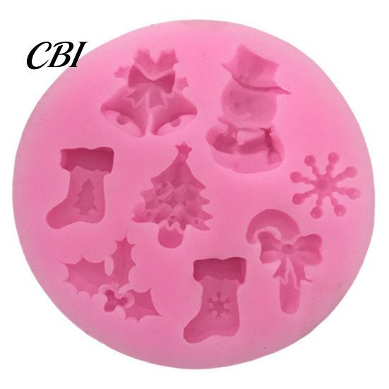 Bell Shaped Mold Christmas Silicone Mold, with 8 Christmas-Themed Shapes, Non-Stick Durable Easy Clean for Chocolates Fondant Soap Multi-scenario
