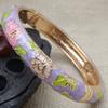 Traditional Filigree Enamel Bangle Hanfu Accessories Hollow Out Peony Bracelet  Festival Gifts