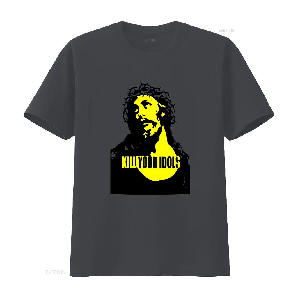 Kill Your Idols Jesus Punk Rock Music T Shirt Bold Design for Rebellious Souls vintage Washed Stylish Comfortable Unisex