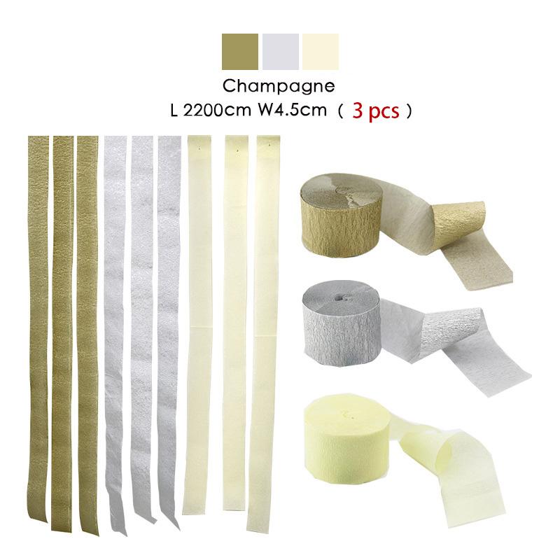 3Pcs/Set Rainbow Crepe Paper Streamers For Wedding Birthday Party Backdrop Decoration Colorful Paper Crepe Garland Ribbon Decor