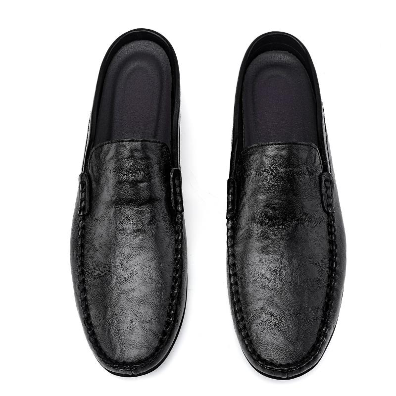 Модные мужские слипоны ручной работы, классические дышащие мужские полушлепанцы из натуральной кожи, мужские туфли-мюли, мужские удобные слипоны, обувь для ленивых