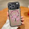 Pink Bow Pattern Magnetic Case For iPhone 17 17e 16e 16 15 Pro 14 13 Pro Max For Magsafe Translucent Matte Hard PC Phone Cover