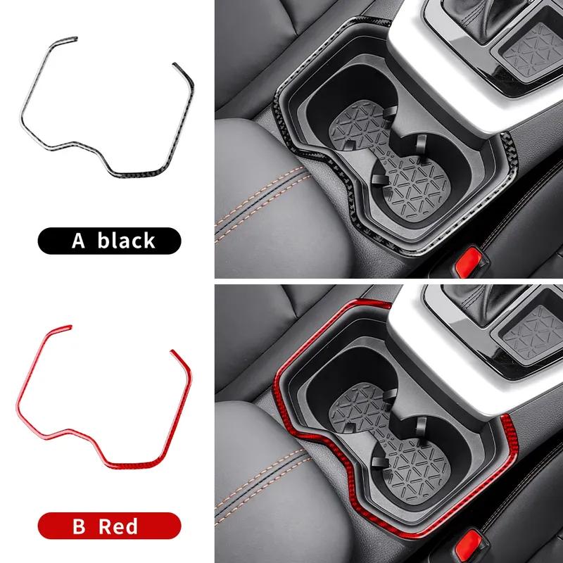 LHD RHD Car Front Rear Drain Cup Holder Real Soft Carbon Fiber Sticker For Toyota RAV4 XA50 2024 2025