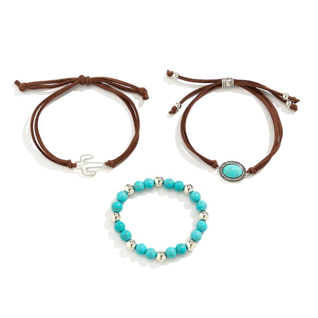 Ingemark 3Pcs/Set Vintage Resilient Beads Bracelet for Women Trend Creative Korean Velvet Adjustable Rope Chain 2026 New Jewelry