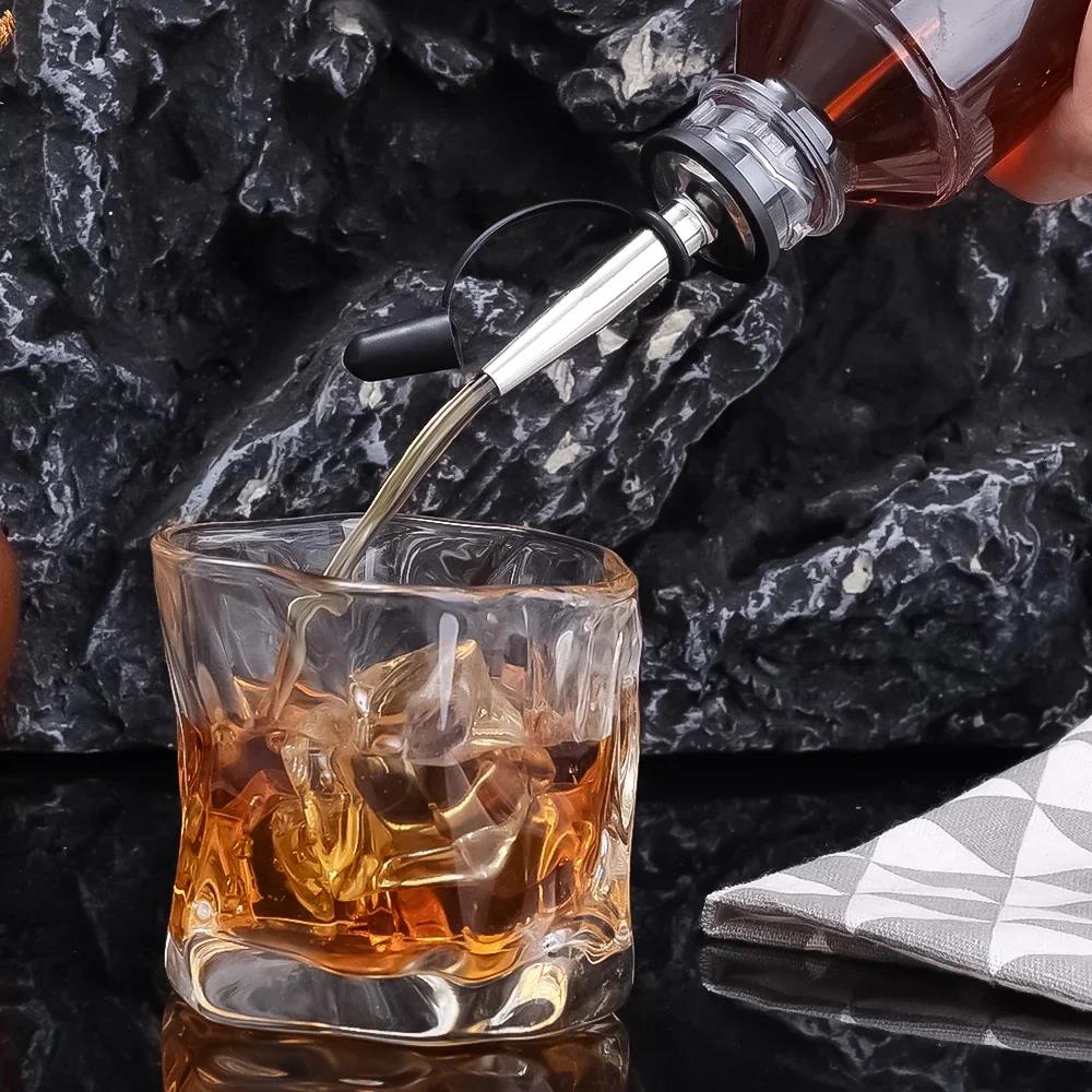 Stainless Steel Wine Pourer Olive Oil Stopper Cap Dispenser Spout Sauce Vinegar Auto Open Pourer Nozzle Wine Liquor Bottle Plug 7