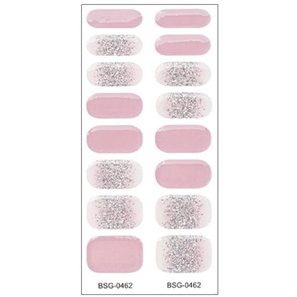 Полуотвержденные гелевые наклейки для ногтей УФ/светодиодная лампа Требуется гель-лак для ногтей Обертывания Модный дизайн Гелевые наклейки для ногтей для женщин