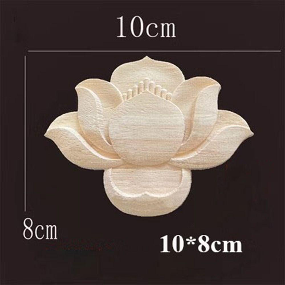 Unique Wooden Figurines Crafts Natural Floral Corner Appliques Frame Wall Door Decoration