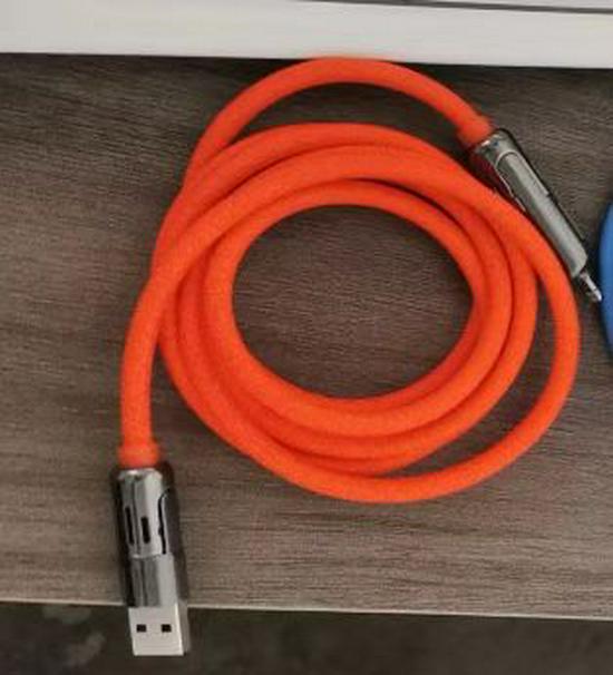 Кабель для передачи данных PD60W с жидкостным силиконом и функцией быстрой зарядки 4 в 1, Type-C, совместим с Huawei и Apple, двойная быстрая зарядка.