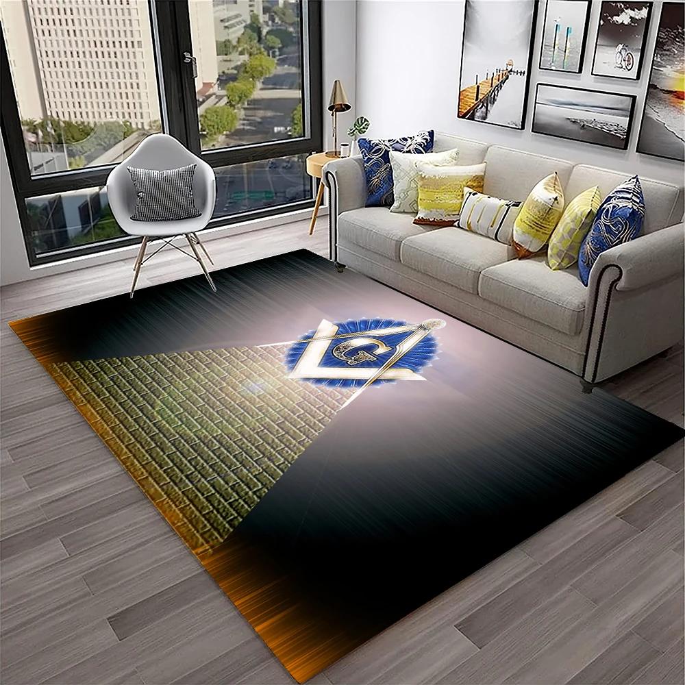 Masonic Freemasonry Illuminati Ring Carpet Rug for Home Living Room Bedroom Sofa Doormat Decor,Kid Area Rug Non-slip Floor Mat