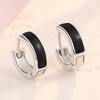 Fashion 925 Sterling Silver Stud Earrings Round Design Black Earring For Women Jewelry New