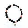 Stones and Minerals. Bracelet Strawberry Quartz from Madagascar + 8 Mm Lava Beads. Made In France.