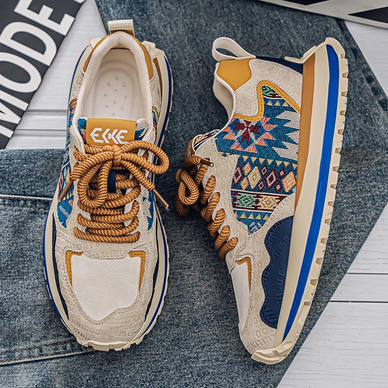 Мужские повседневные кроссовки, трендовые универсальные кроссовки для папы, модная удобная обувь на шнуровке, низкие, на толстой подошве, мужская обувь