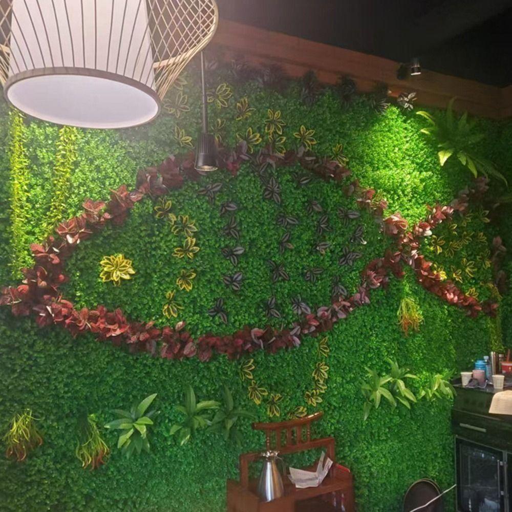 Панель для стены из искусственных растений DIY Цветок Вечная жизнь Искусственный ковер из эвкалипта 25*25 см Защита от УФ-излучения Искусственная трава папоротника