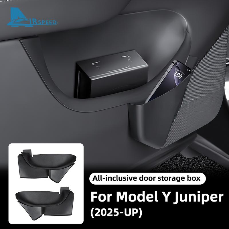 Silicone Car Door Storage Box For Tesla Model Y Juniper 2025 2026-UP Full-Cover Front and Rear Door Handle Organizer Accessories