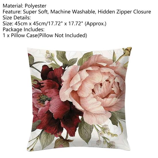 Cushion Case Pretty Breathable Lightweight Cushion Cover Soft Texture Floral Pattern Cushion Cover Cushion Slipcover for Sofa