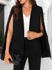 Womens Open Front Cape Blazer Split Sleeve Elegant Office Work Coat
