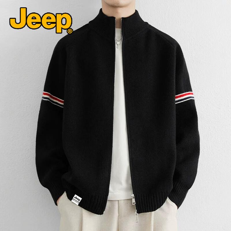 Jeep Мужской вязаный кардиган-куртка с воротником-стойкой