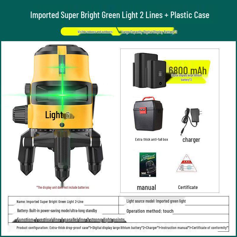 Высокоточный лазерный уровень с зеленым и синим светом, инфракрасный - 2, 3 или 5 линий, яркий свет для улицы, автоматическое выравнивание