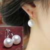 Simulation Freshwater Pearl Long Earrings Ball Shape Ear Hook Simple Drop Earrings Female