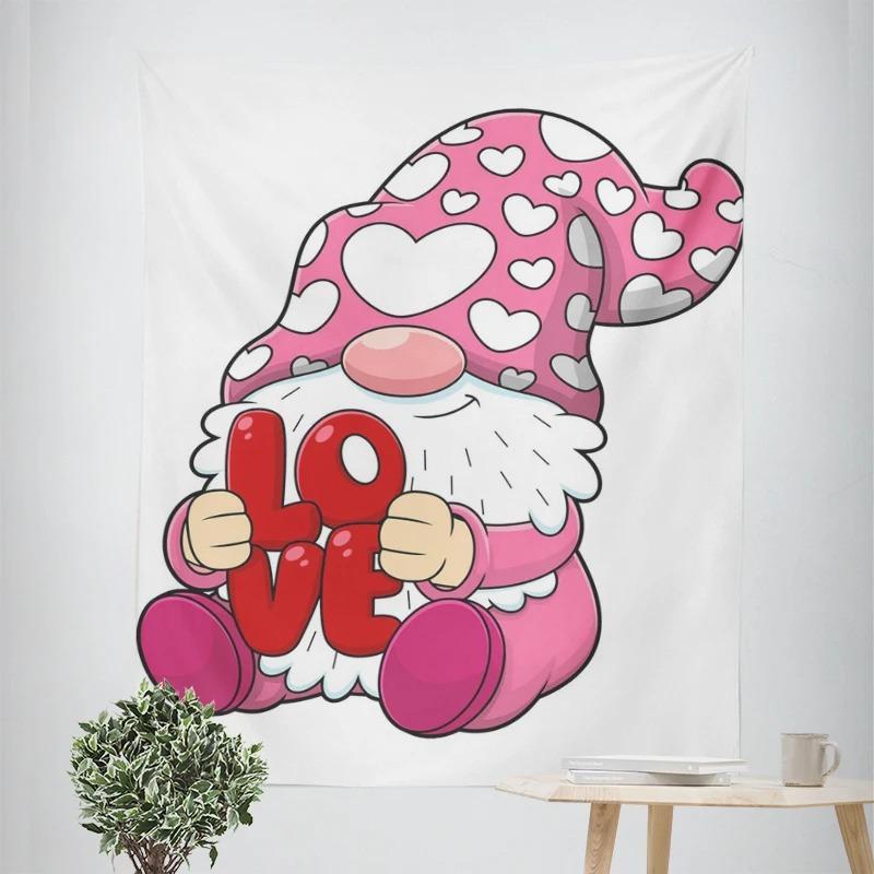 New Year Christmas Gnome Dwarf Pattern Living Room Bedroom Decorative Tapestry