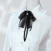 Pearl Black Ribbon Pin Tie Shirt Lace Ribbon Badge Brooch Sweet Black Bow Brooch Pin Funeral
