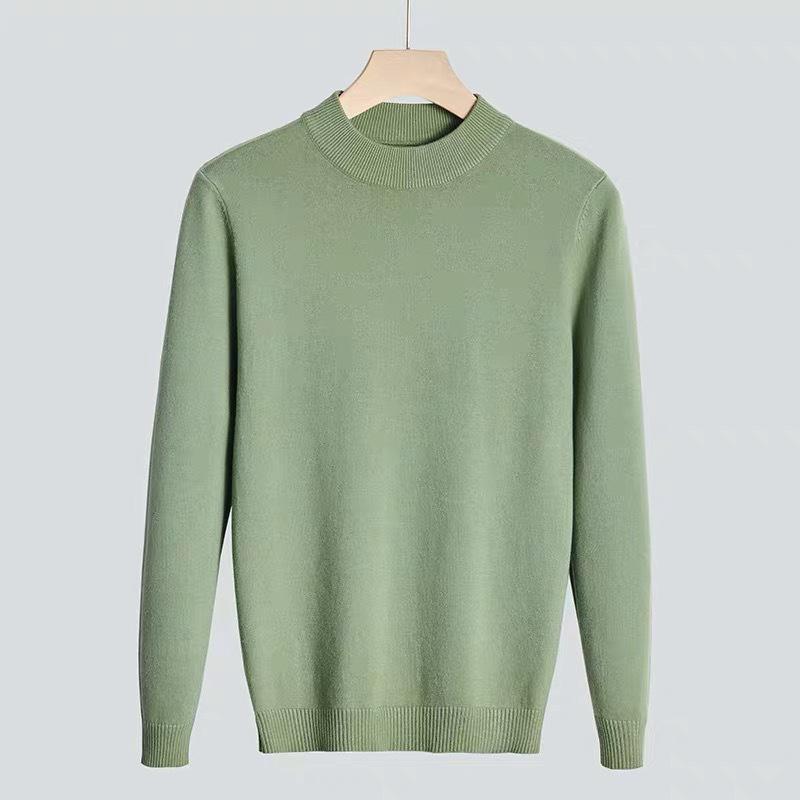 Мужской вязаный свитер с круглым вырезом однотонный - Теплый пуловер Осень/Зима для подростков