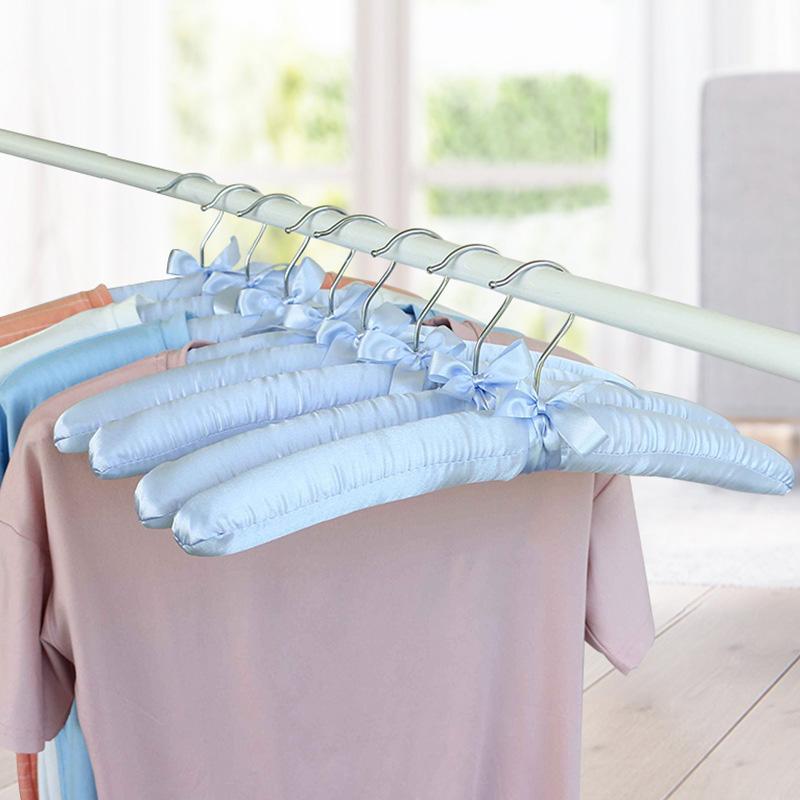 1PC Clothes Shop Clothes Hanger Silk Wrapped Storage Holder Sponge Hangers Padded Hanger Satin