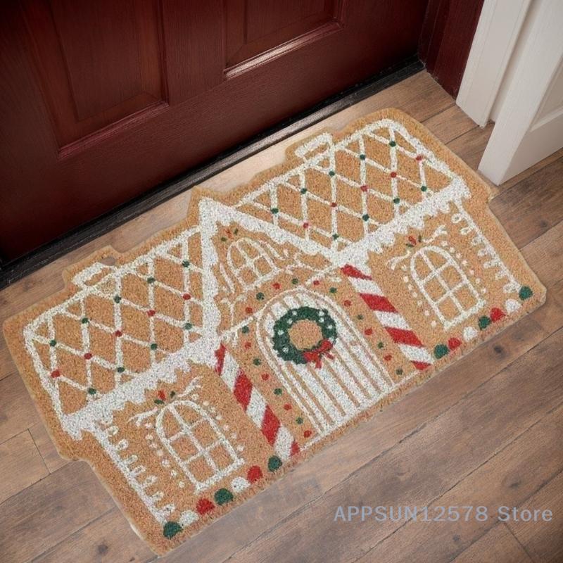 Christmas Doormat – Imitation Cashmere, Non-Slip Floor Mat for Front Door, Kitchen, Bathroom and Home Holiday Decor