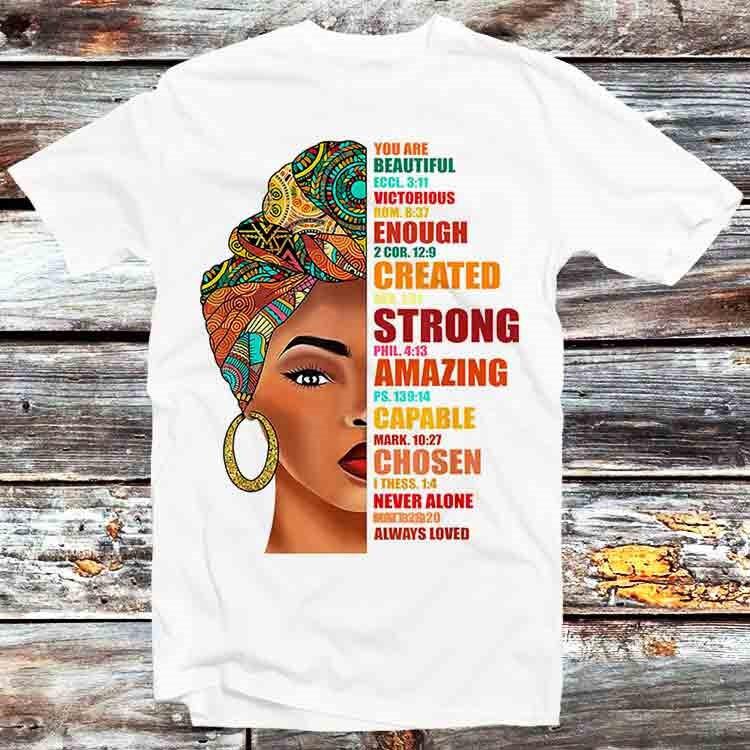 Black Queen You Are Beautiful Never Alone Always Loved T Shirt Mens Womens Tees Top B1146