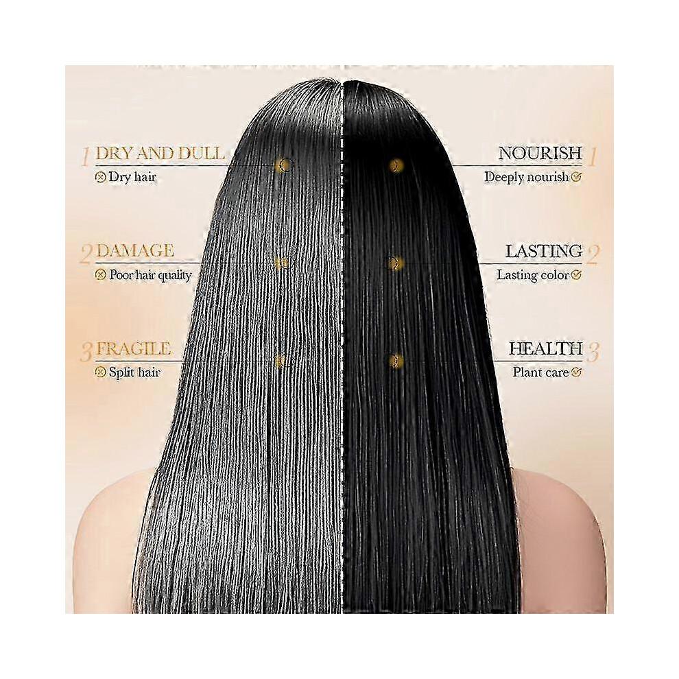 (Chestnut Brown) Hair Dye Shampoo 4 in 1, Herbal Shampoo Hair Dye for Women Men, Grey Coverage Shampoo 500ml