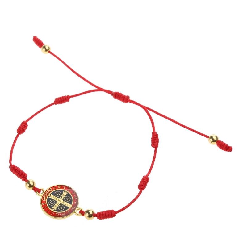 Браслет Леди Мэри/святого Бенедикта Ручной работы Красные узлы Бусины Браслет На удачу Молитвенный Религиозные браслеты для мужчин женщин