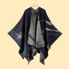 Shawl Imitation Cashmere Knitted Scarf Split Fork Oil Painting Cape Cloak Outside