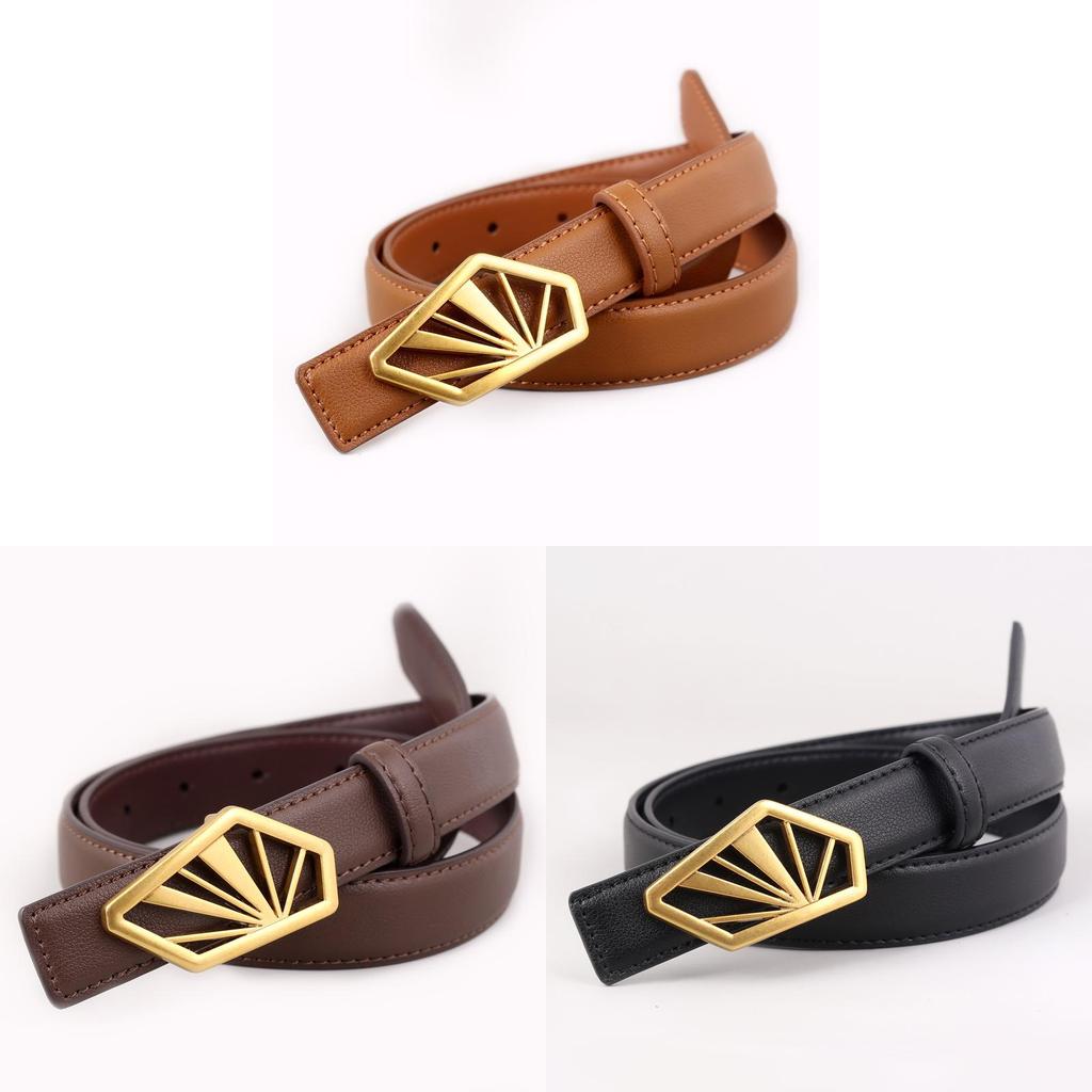 Fashion Leather Belt For Women With Smooth Buckle For Casual And Office Wear