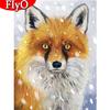 Diamond Painting Full Sqaure Round Fox Diamond Embroidery Winter Mosaic Animal Picture Of Rhinestone Home Decoration