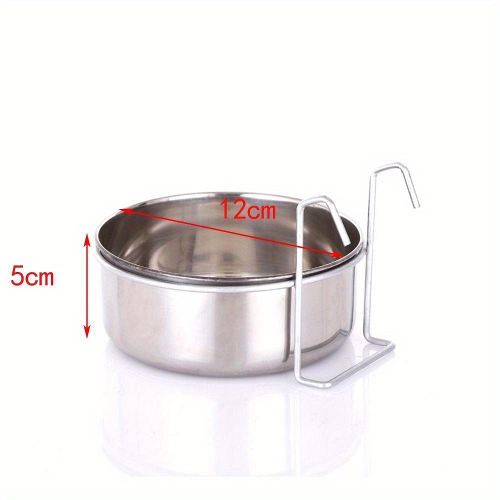 1PC Cat Hanger Cage Cup Stainless Steel Pet Feeding Tools Stationary Dog Bowl Hanging Feeder Dish Travel Food Water Bowls