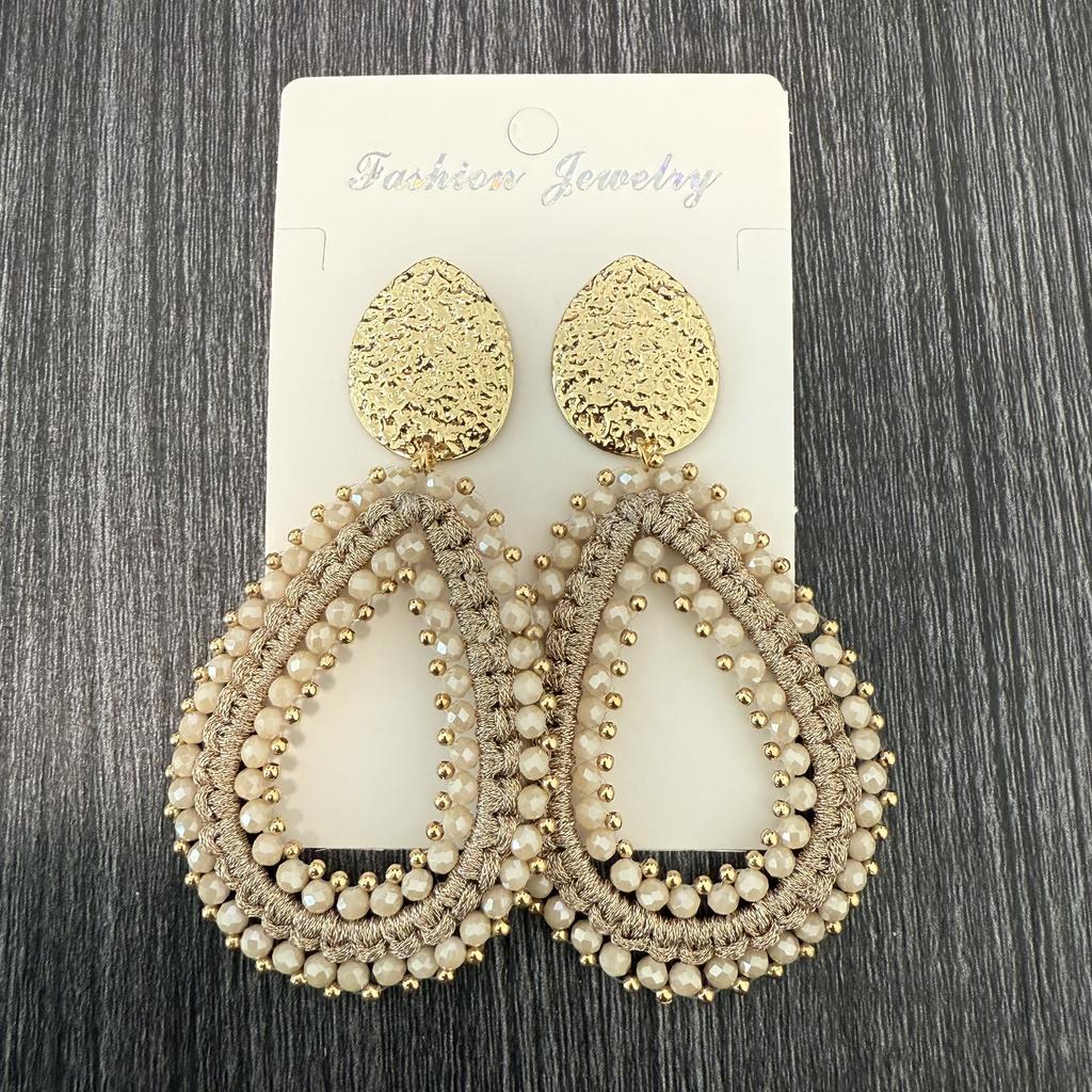 INKDEW Big Water Drop Shape Drop Earrings For Women Colorful Beads Handmade Threading Crystal Long Earrings Jewelry Gift EA144