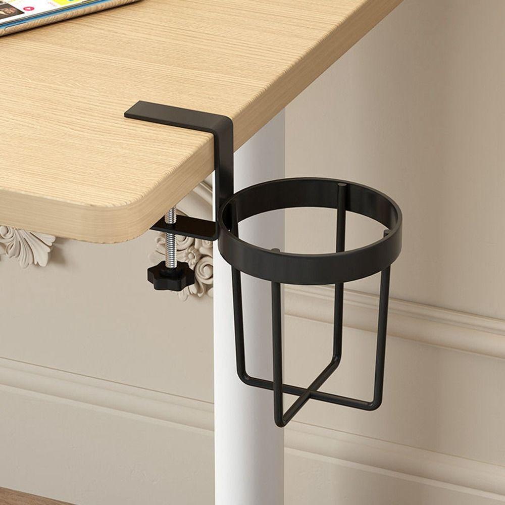 Metal Cup Storage Rack Punch-free Table Fixed Storage Rack New Desk Cup Holder Table